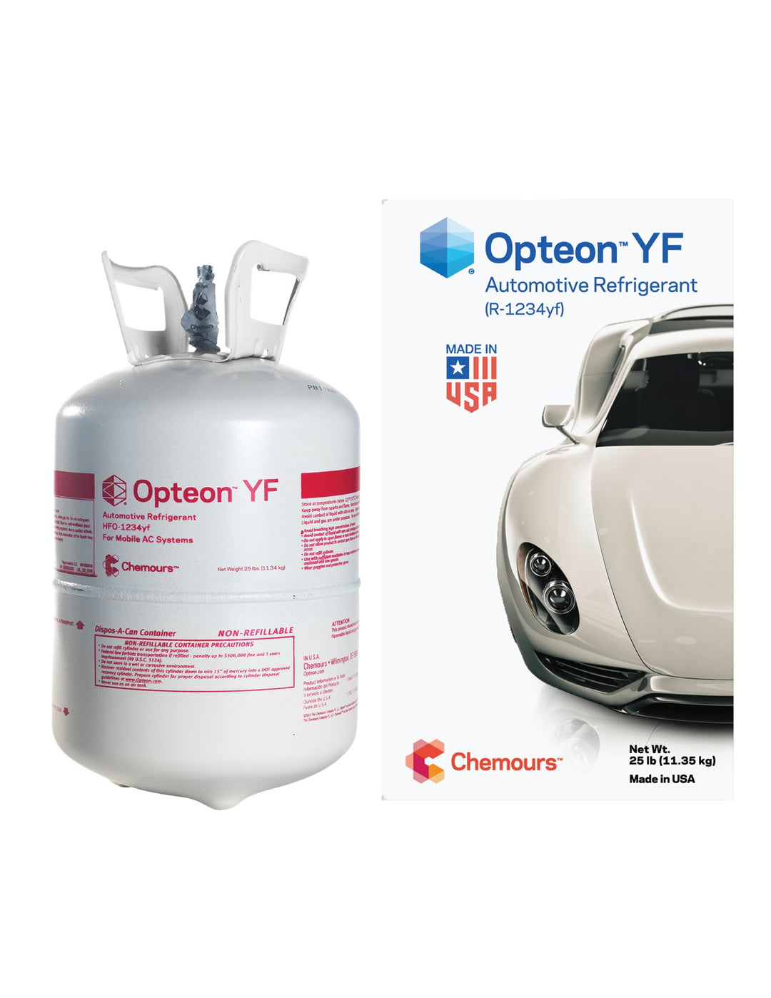 R-1234yf Refrigerant 25lb Cylinder Chemours/Opeton MADE IN USA! BEST PRICE PER OZ!
