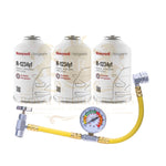 Honeywell Genuine 8oz R1234YF Refrigerant (3 8oz Cans) & Hose with Gauge