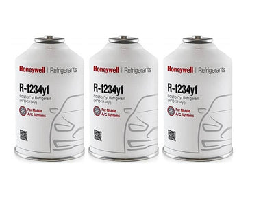 R-1234YF Can 8oz Refrigerant Honeywell MADE IN USA (3 Freon Cans)