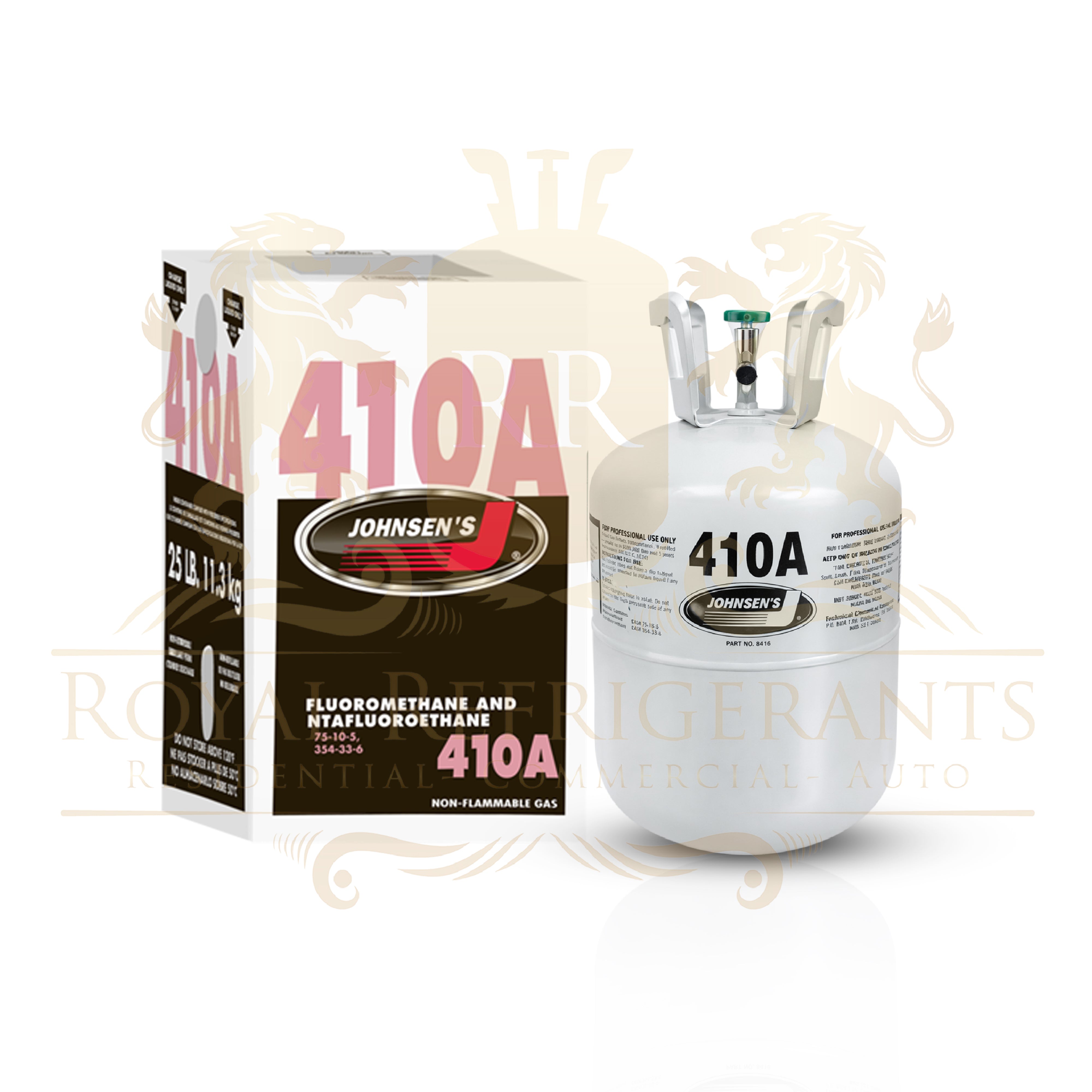 Johnsen’s R410A Refrigerant 25 lb Cylinder AMERICAN BRANDED New Factory Sealed Cylinder- USA Brand, High-Purity HVAC Refrigerant