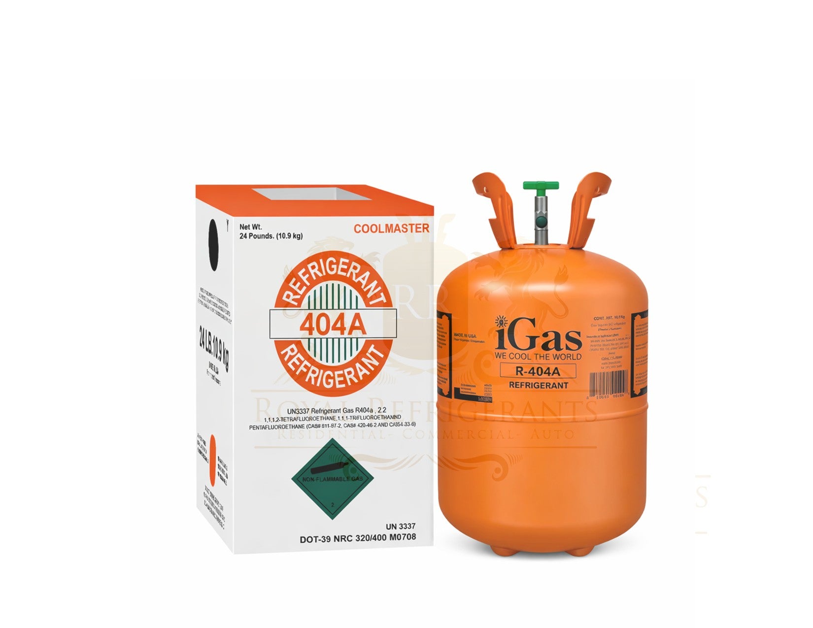 R-404A Refrigerant Gas 24 lb Cylinder for HVAC Refrigeration Systems – New Factory Sealed