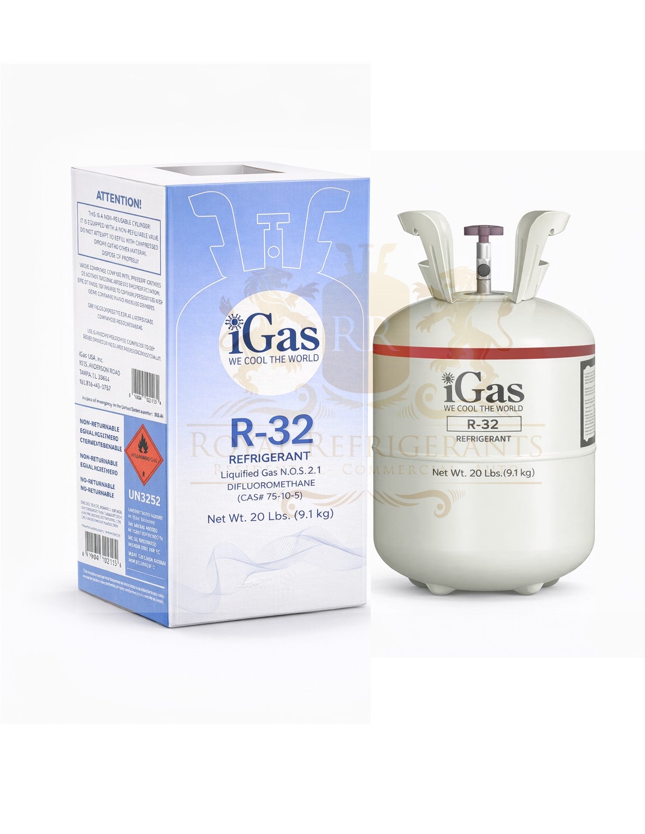 R-32 Refrigerant 20 LB  Refrigerant R32 AMERICAN BRANDED REFRIGERANT
