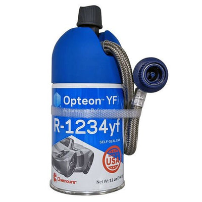 R-1234YF Can 12oz W/ Hose Refrigerant Opteon/Chemours MADE IN USA